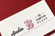 close up of business card for Audio B with debossing | Clubcard Printing USA