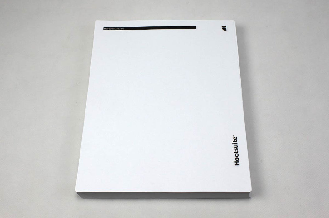 Custom letterhead printing in full color on uncoated 70lb paper. Letterhead example by HootSuite (hootsuite.com)