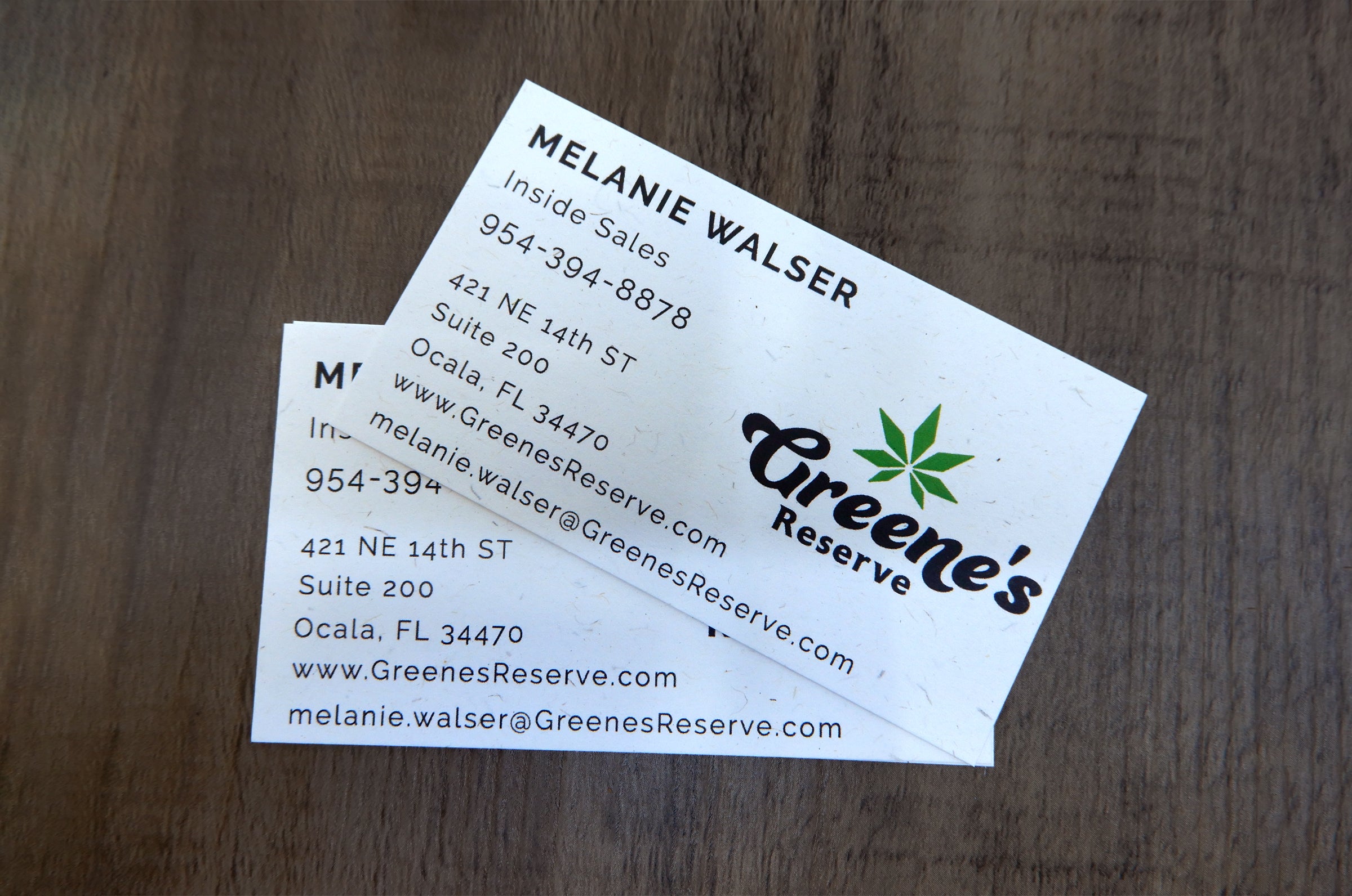 Greene's Reserve Cannabis Co | 18pt Hemp Business cards | Clubcard Printing