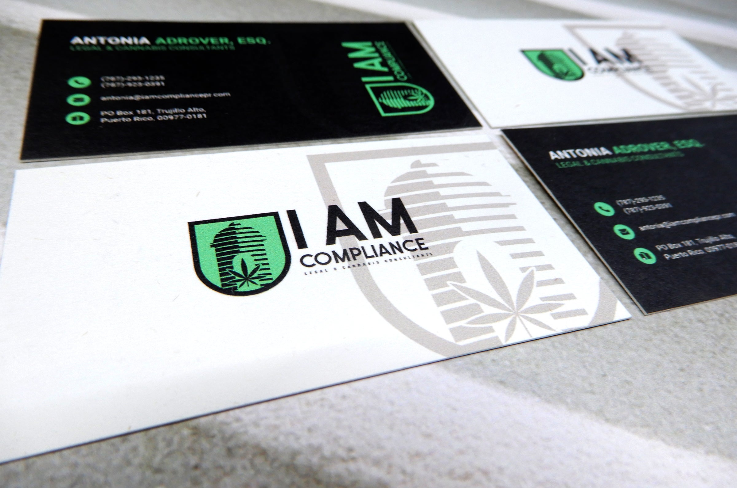18pt Hemp Business cards for I Am Compliance | Clubcard Printing USA