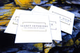 Business cards for Isabey Interiors on 32pt uncoated stock with gold foil | Clubcard Printing USA